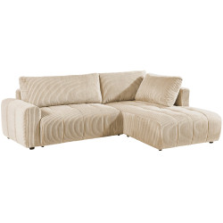 Sofá chaise longue BRAD com cama - marfim