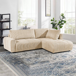 Sofá chaise longue BRAD com cama - marfim