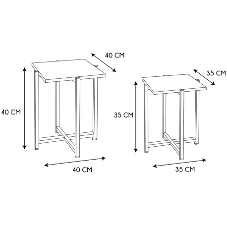 Conjunto de 2 mesas de apoio LOKA