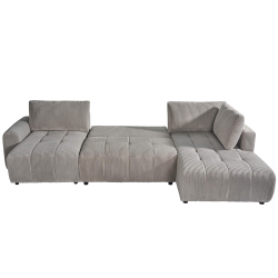 Sofá de canto BRAD - Cinzento Claro (lado direito)