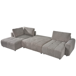 Sofá de canto BRAD - Cinzento Claro (lado esquerdo)