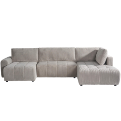 Sofá de canto BRAD - Cinzento Claro (lado direito)