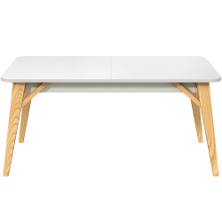 Mesa extensível ALBA (170-270cm) - Branco Mate e Carvalho