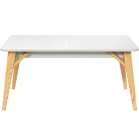 Mesa de jantar extensível ALBA - Branco Mate e Carvalho