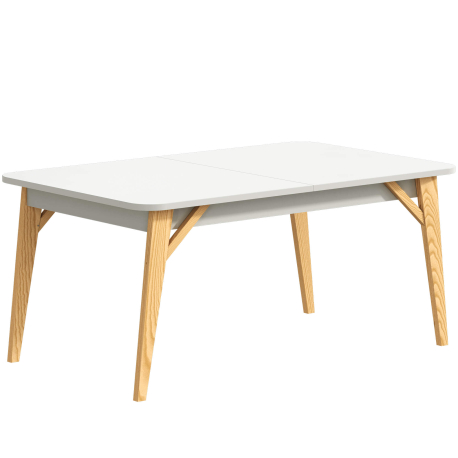 Mesa extensível ALBA (170-270cm) - Branco Mate e Carvalho