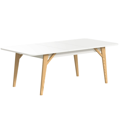 Mesa extensível ALBA (170-270cm) - Branco Mate e Carvalho