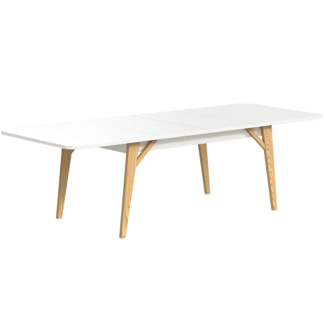 Mesa extensível ALBA (170-270cm) - Branco Mate e Carvalho
