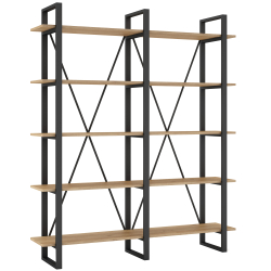 Estante AVIVA com 5 prateleiras - Carvalho e Preto Estante AVIVA com 5 prateleiras - Carvalho e Preto