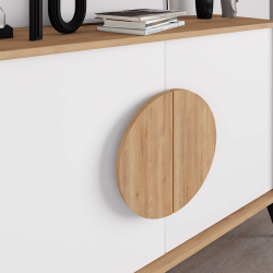 Aparador VAE com 2 portas - carvalho e branco Aparador VAE com 2 portas - carvalho e branco