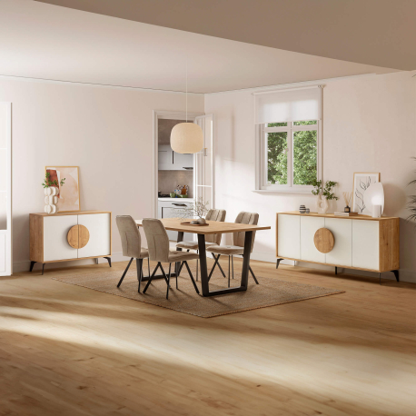 Aparador VAE com 2 portas - carvalho e branco Aparador VAE com 2 portas - carvalho e branco