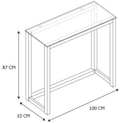 Consola GLASS - carvalho