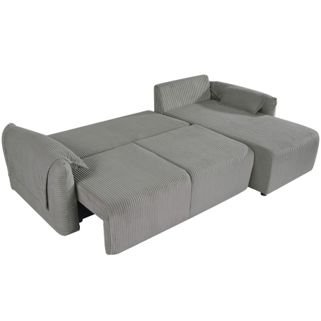 Sofá chaise longue NORMAN - cinzento claro