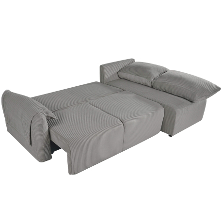 Sofá chaise longue NORMAN - cinzento claro