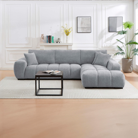 Sofá chaise longue CALIFORNIA - cinzento