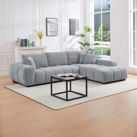 Sofá chaise longue CALIFORNIA - cinzento