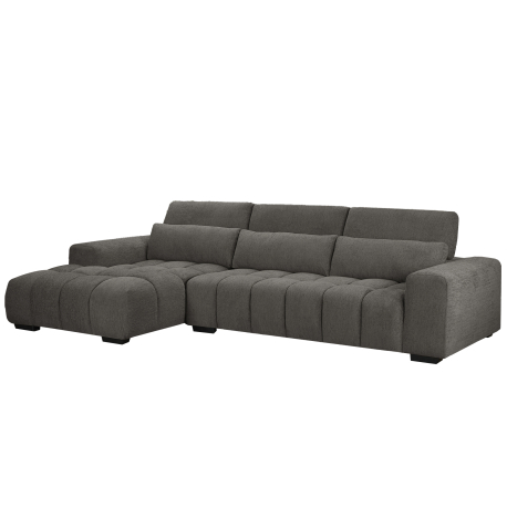 Sofá chaise longue BRISBANE - cinzento