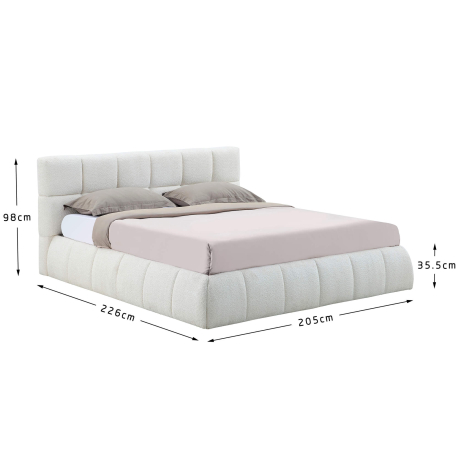 Cama de casal elevatória NEWCASTLE - medidas Cama de casal elevatória NEWCASTLE - medidas