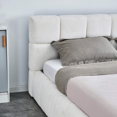 Cama de casal elevatória NEWCASTLE - branco