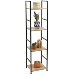 Estante COLORADO com 4 prateleiras (29cm) - carvalho e preto