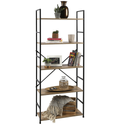 Estante COLORADO com 5 prateleiras (58,5cm) - Carvalho e Preto