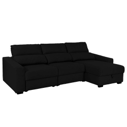 Sofá chaise longue reversível ALABAMA com cama e baú - antracite Sofá chaise longue reversível ALABAMA com cama e baú - antracite