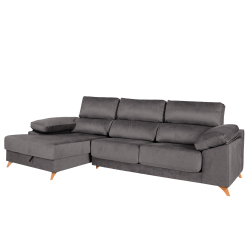Sofá chaise longue MERIDA com baú - cinzento Sofá chaise longue MERIDA com baú - cinzento