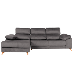 Sofá chaise longue MERIDA com baú - cinzento Sofá chaise longue MERIDA com baú - cinzento
