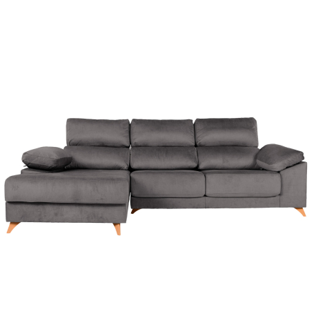 Sofá chaise longue MERIDA com baú - cinzento Sofá chaise longue MERIDA com baú - cinzento