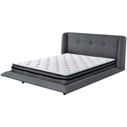 Pack cama de casal FLEET + colchão HOMYSLEEP GALAXY - cinzento