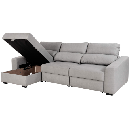 Sofá chaise longue reversível ALABAMA com cama e baú - Sofás com Chaise Longue