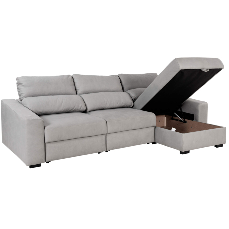 Sofá chaise longue reversível ALABAMA com cama e baú - Sofás com Chaise Longue