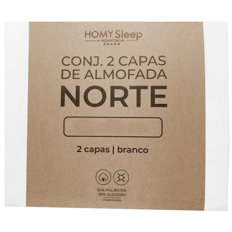 Conjunto 2 capas de almofada NORTE - branco