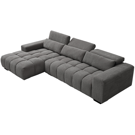 Sofá chaise longue BRISBANE - cinzento