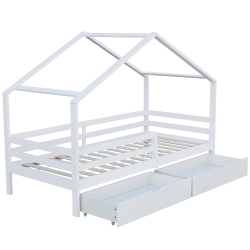 Pack cama infantil JASMINE + colchão KID ROLLER - branco