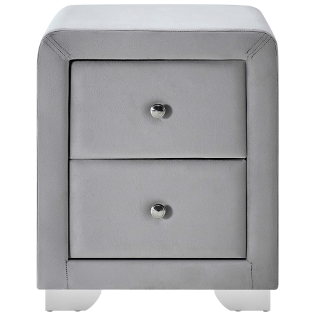 Mesa de cabeceira MARIA - Vanessa (veludo) - Cinzento Claro Mesa de cabeceira MARIA - Vanessa (veludo) - Cinzento Claro