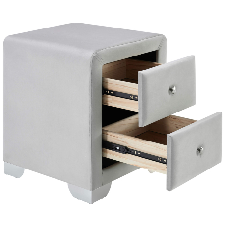 Mesa de cabeceira MARIA - Vanessa (veludo) - Cinzento Claro Mesa de cabeceira MARIA - Vanessa (veludo) - Cinzento Claro