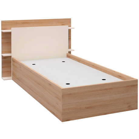 Cama de solteiro elevatória BRENDA - carvalho e branco Cama de solteiro elevatória BRENDA - carvalho e branco
