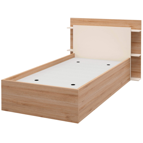 Cama de solteiro elevatória BRENDA - carvalho e branco Cama de solteiro elevatória BRENDA - carvalho e branco