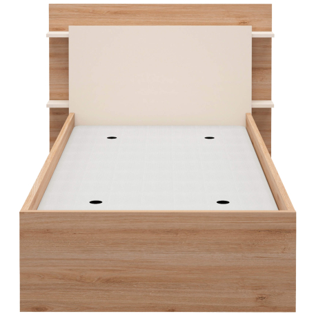 Cama de solteiro elevatória BRENDA - carvalho e branco Cama de solteiro elevatória BRENDA - carvalho e branco