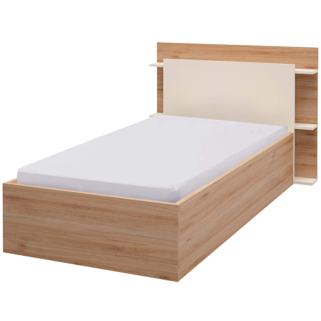 Cama de solteiro elevatória BRENDA - carvalho e branco Cama de solteiro elevatória BRENDA - carvalho e branco