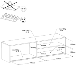 Móvel TV TOMY - dimensões