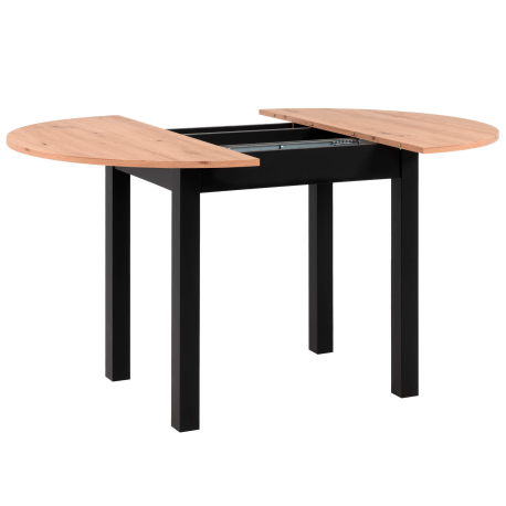 Mesa extensível COBURG (100-140cm) - Carvalho Artesanato e Preto