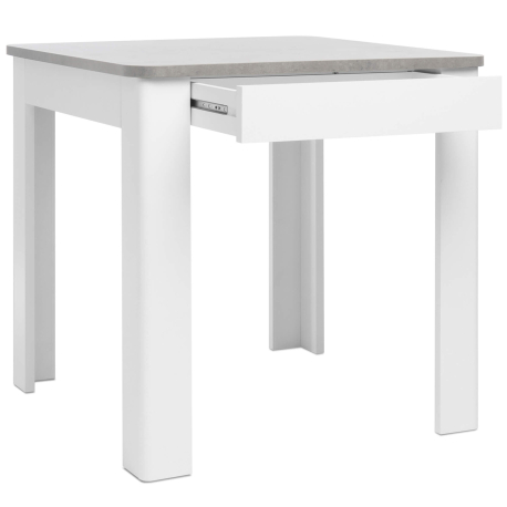 Mesa quadrada OSLO com gaveta - Branco