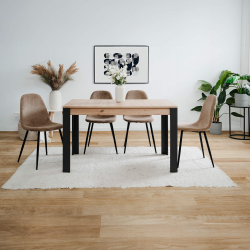 Mesa extensível TOLOSA 100 - 150 cm - Carvalho Artesanato e Preto Mesa extensível TOLOSA 100 - 150 cm - Carvalho Artesanato e Preto