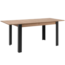 Mesa retangular extensível TOLOSA - Carvalho Artesanato e Preto, Tamanho - 100 - 150 cm