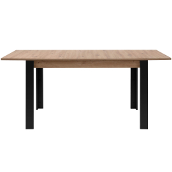 Mesa retangular extensível TOLOSA - Carvalho Artesanato e Preto, Tamanho - 100 - 150 cm