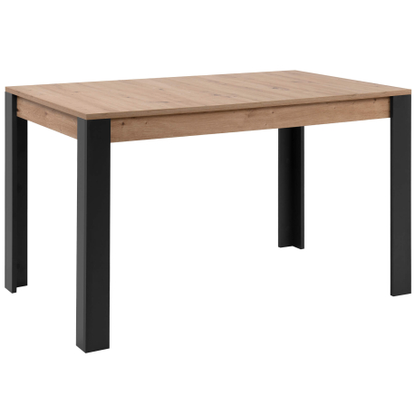 Mesa retangular extensível TOLOSA - Carvalho Artesanato e Preto, Tamanho - 100 - 150 cm