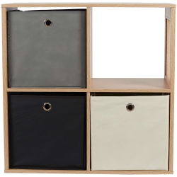 Estante BALI em rattan e com 4 cubos - carvalho rattan Estante BALI em rattan e com 4 cubos - carvalho rattan