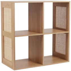 Estante BALI em rattan e com 4 cubos - carvalho rattan Estante BALI em rattan e com 4 cubos - carvalho rattan