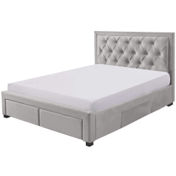 Cama de casal BIA com 4 gavetas - bege champanhe